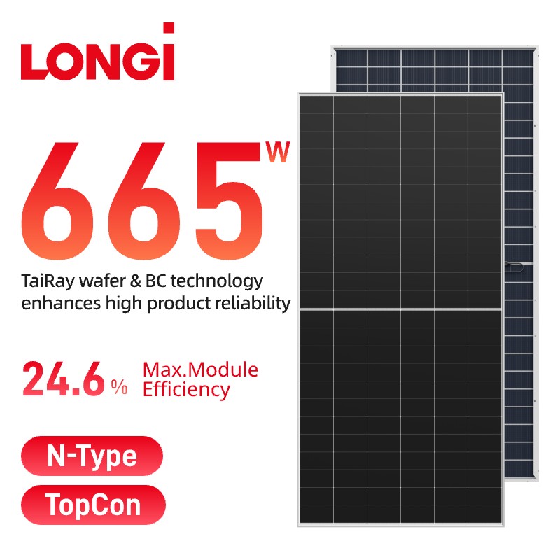 LONGi Himo X10 Bifacial 640-670w LR7-72HVD solcellepanel