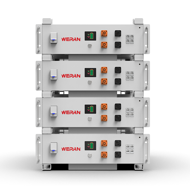 WERAN WRL-48100RW 51,2V 100Ah LiFePO4 stativbatteri (5,12kWh) – 8000 sykluser, CAN/RS485, stablebart hjem ESS