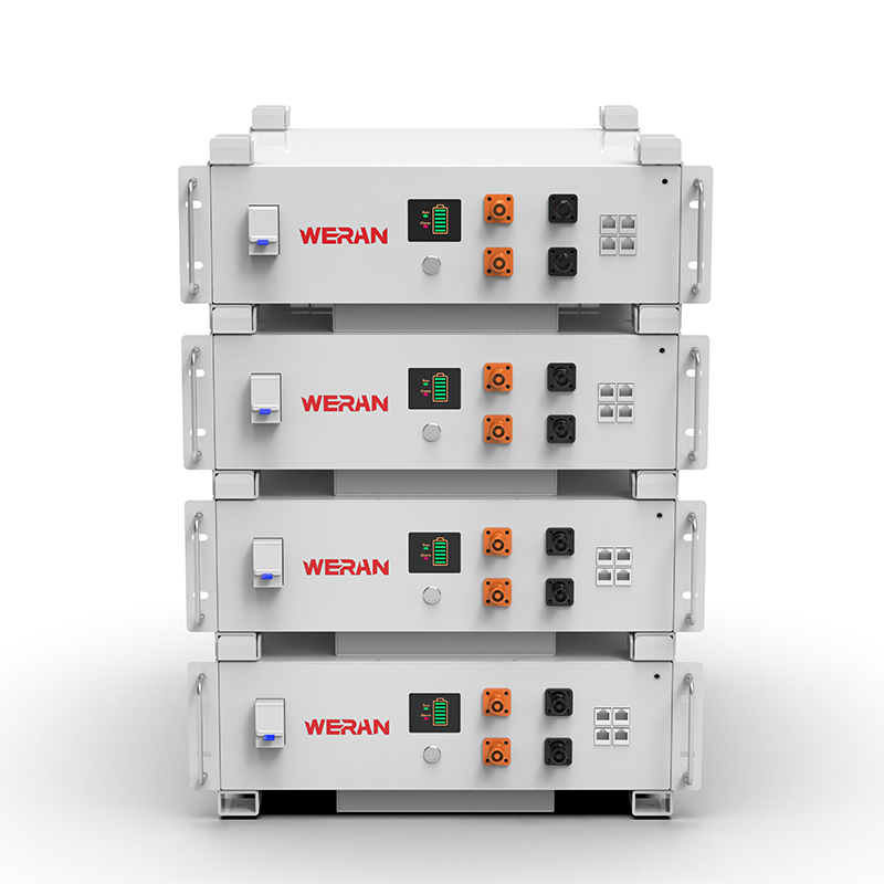 WERAN WRL-48100RW 51,2V 100Ah LiFePO4 stativbatteri (5,12kWh) – 8000 sykluser, CAN/RS485, stablebart hjem ESS