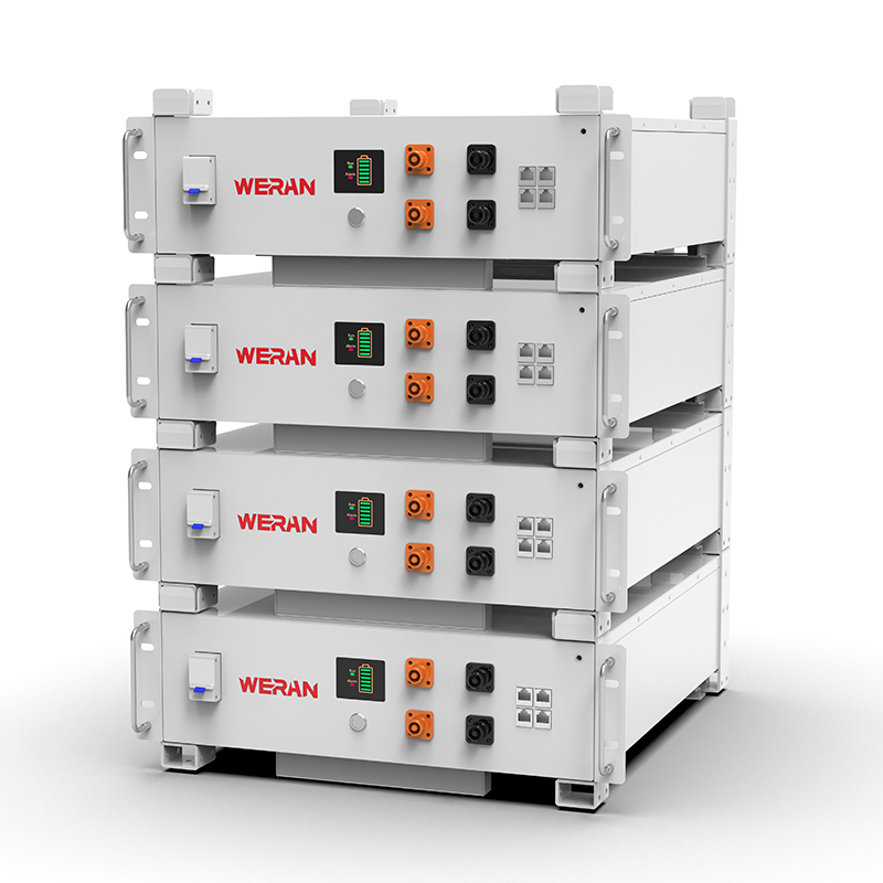 WERAN WRL-48100RW 51,2V 100Ah LiFePO4 stativbatteri (5,12kWh) – 8000 sykluser, CAN/RS485, stablebart hjem ESS