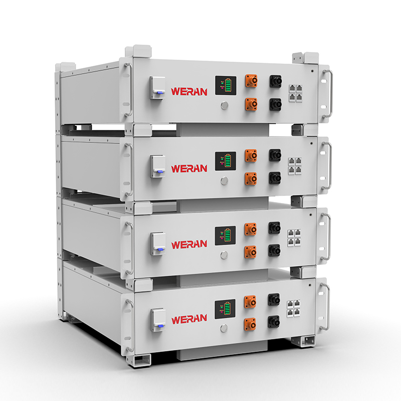 WERAN WRL-48100RW 51,2V 100Ah LiFePO4 stativbatteri (5,12kWh) – 8000 sykluser, CAN/RS485, stablebart hjem ESS